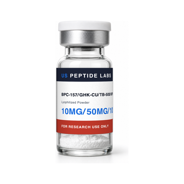 BPC-157 / GHK-Cu / TB-500 / KPV Blend — US Peptide Labs research vial